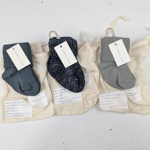 Jamie Kay 3 Pairs Baby 0-3 Months Fold Over Sock Bundle - Shades of Blue